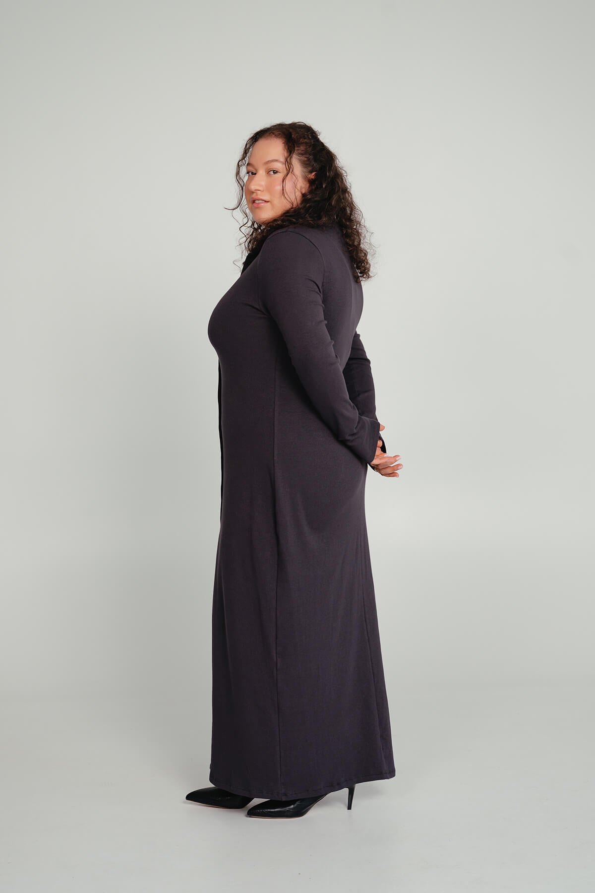 True Long Sleeve Button Up Maxi Dress VERO THE LABEL